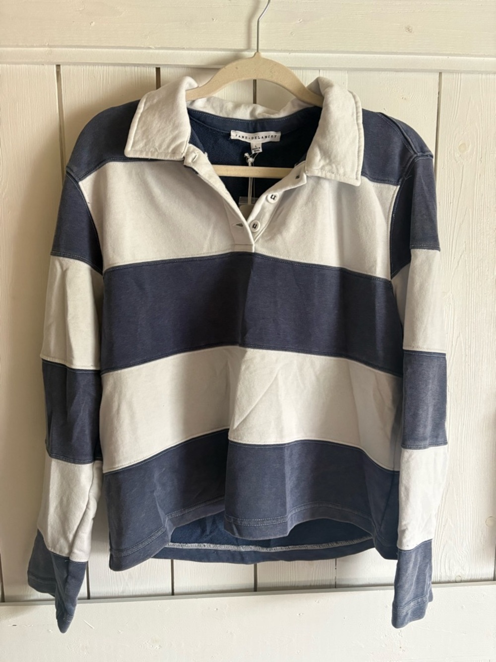 Jane and Delancey Navy and White Striped Rugby Pullover